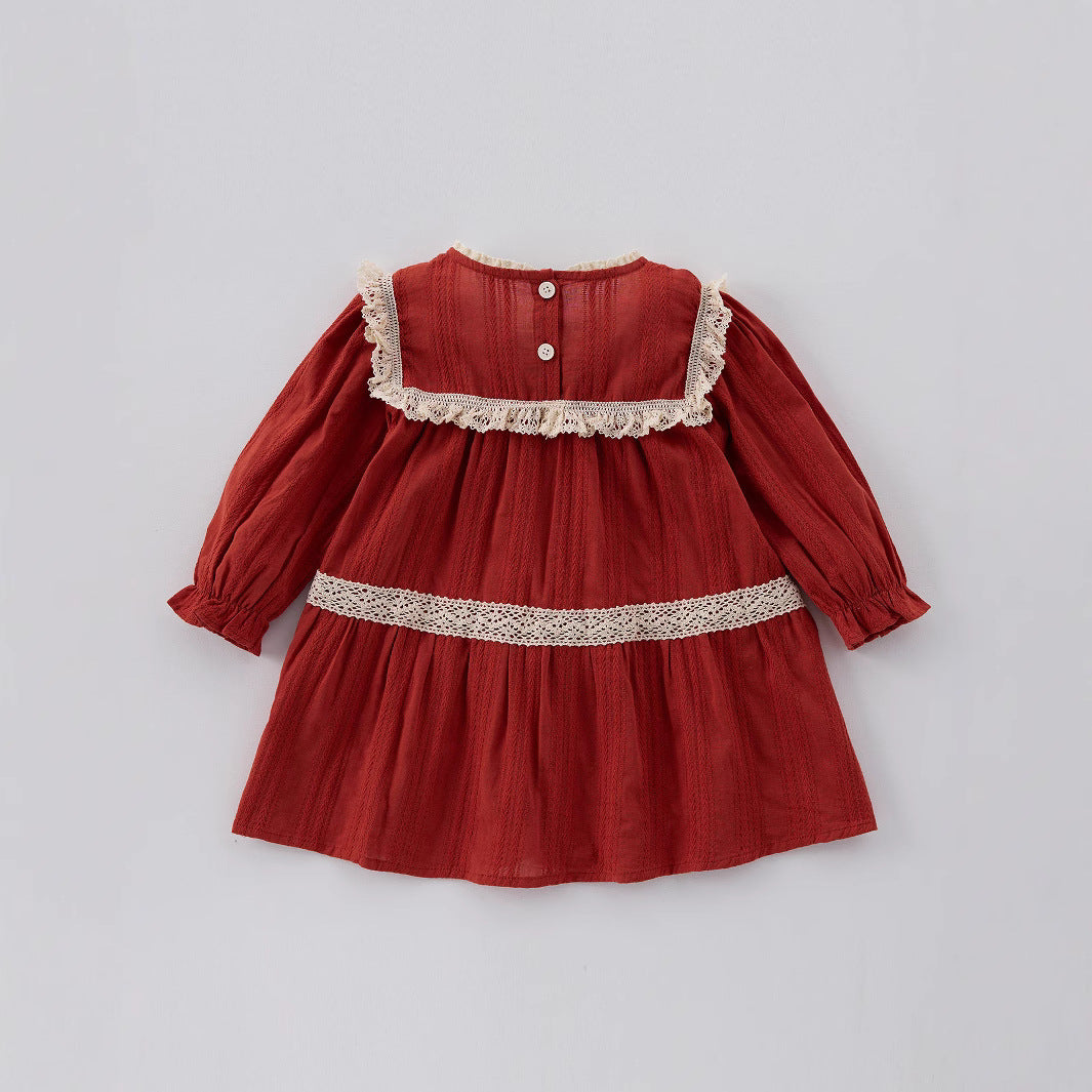 Summer Long Sleeves Lace Pattern Dress