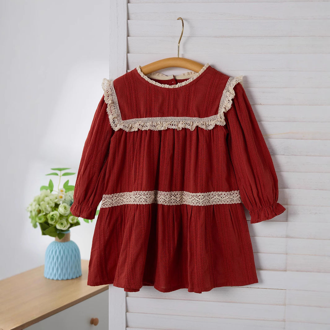 Summer Long Sleeves Lace Pattern Dress