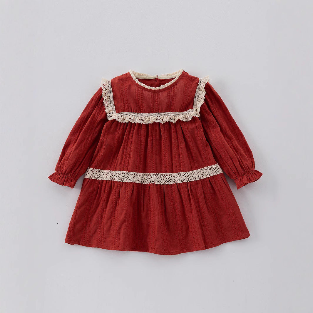 Summer Long Sleeves Lace Pattern Dress