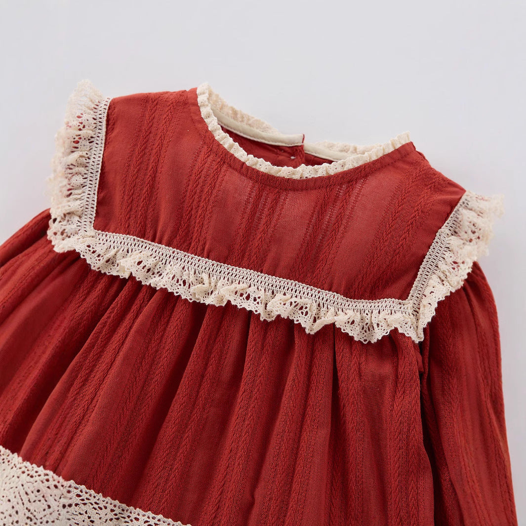 Summer Long Sleeves Lace Pattern Dress