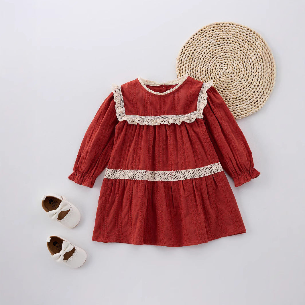 Summer Long Sleeves Lace Pattern Dress
